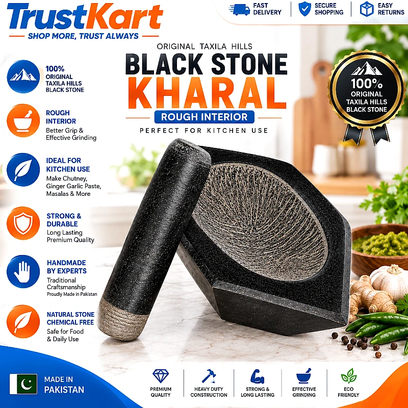 10 Inch TaxilaBlack Stone Rough Interior Kharal