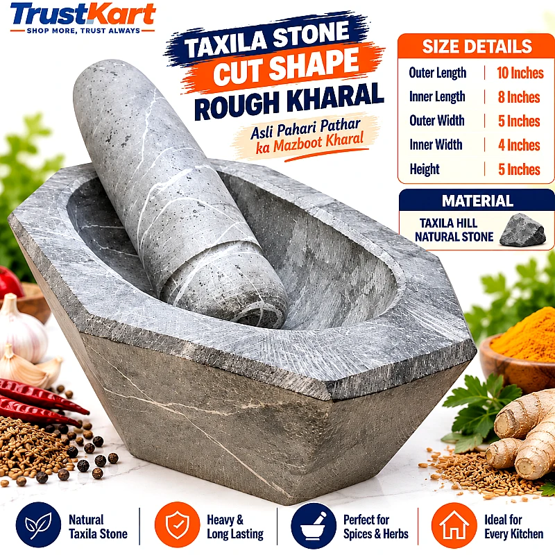 10″ Taxila Stone Cut Shape Rough Kharal – Langri D