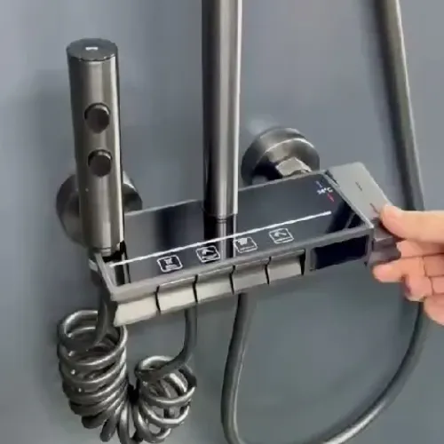 Skyline Piano Bath Set | Metallic Grey - Product Image