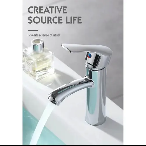 Lever mixer Basin Faucet Bathroom Sink Mixer washbasin Faucet Silver Bathroom Taps Modern Essentials - Product Image