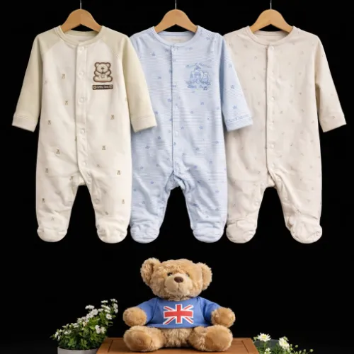 3-Piece Royal Bear Sleep & Play Set (6-9 Months) with Union Jack Teddy - Product Image
