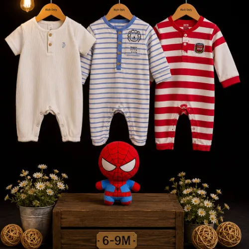 Spider Hero Baby Rompers Set
