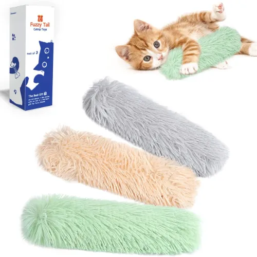 Potaroma Cat Toys Pillows, 3 Pack, Soft and Durable Crinkle Sound with Catnip Inside, Interactive Indoor Kitten Kicker, Promotes Kitty Exercise - Product Image