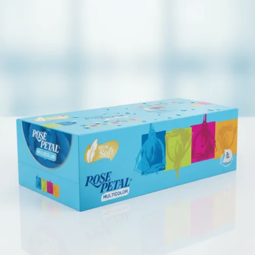 Rose Petal Multicolor Tissue Box - Product Image