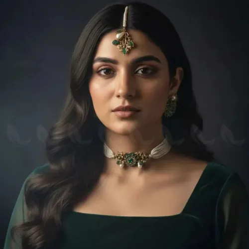 Vintage Sapphire Floral Choker Set - Product Image