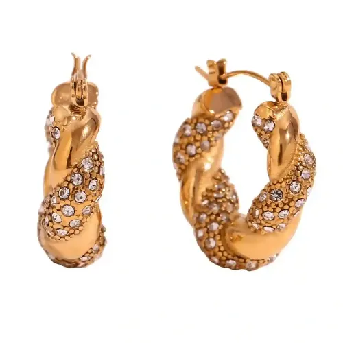 Donna Crystal Twisted Earrings - Product Image