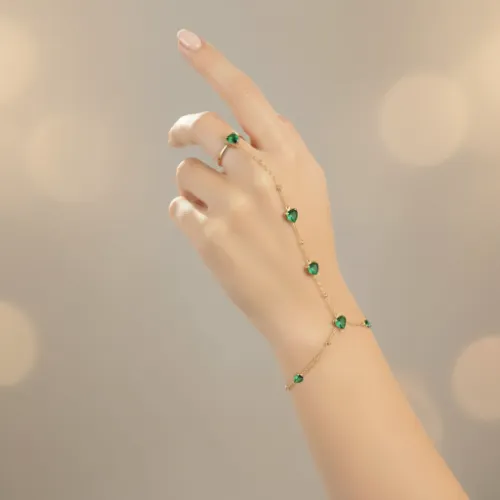 Bella Heart Ring Bracelet - Product Image