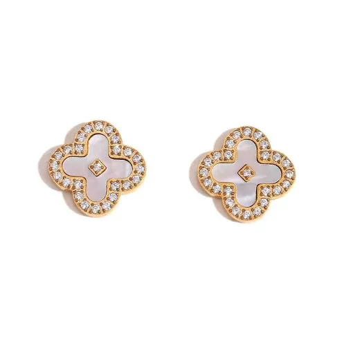 Opal Clover Stud Earrings - Product Image