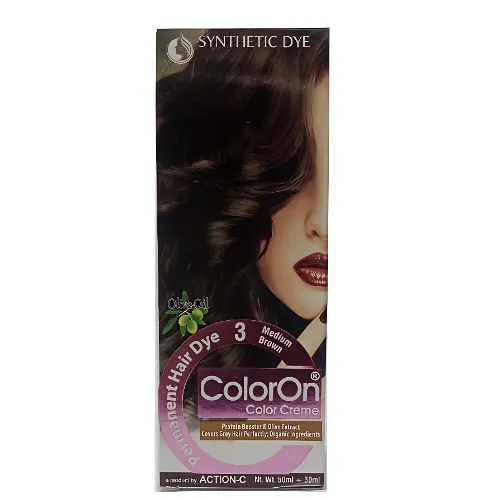 Color On Hair Dye – Shade 3 Medium Brown - Product Image