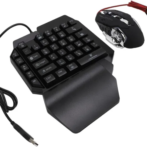 One Hand RGB Gaming Keyboard and Mouse Combo