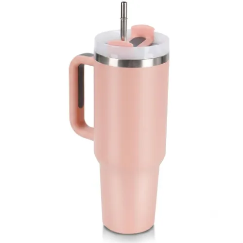 40oz Tumbler with Handle Insulated Stainless Steel