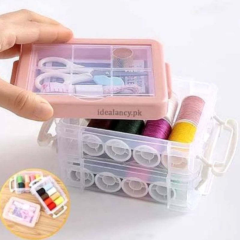 1Pcs Transparent 3 Layer Sewing Kit