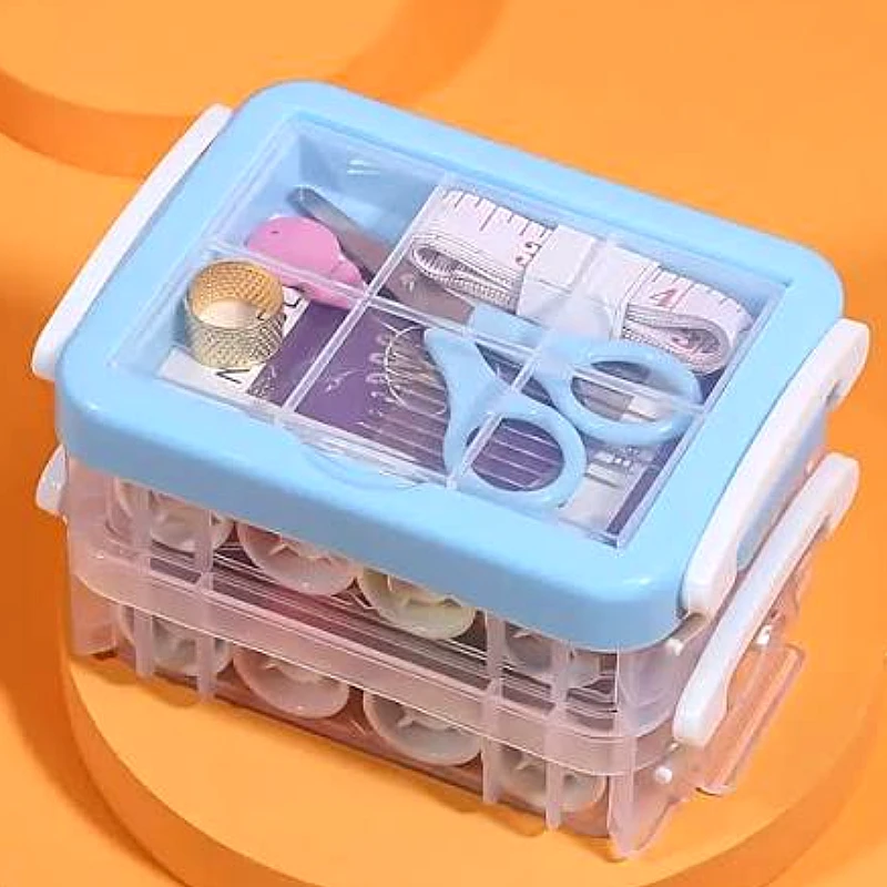 1Pcs Transparent 3 Layer Sewing Kit