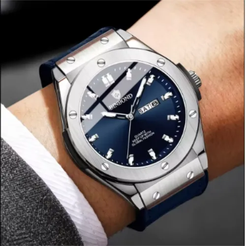 New Leather Casual Clock Men Luxury Automatic Mens Top Man Gifts Fashion Quartz Wristwatches Relojes Para Hombres - Product Image