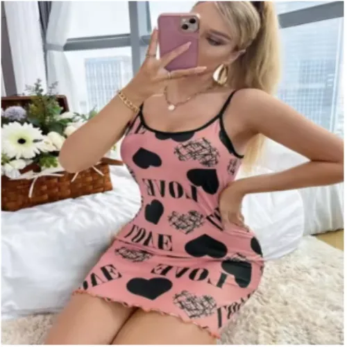 Sexy Backless Halter Dress Simulation Nightgown - Product Image