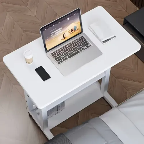 Adjustable Height Bedside Table with Laptop Desk - Product Image