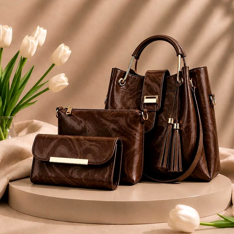 3 Pcs Luxury Women Handbag Set