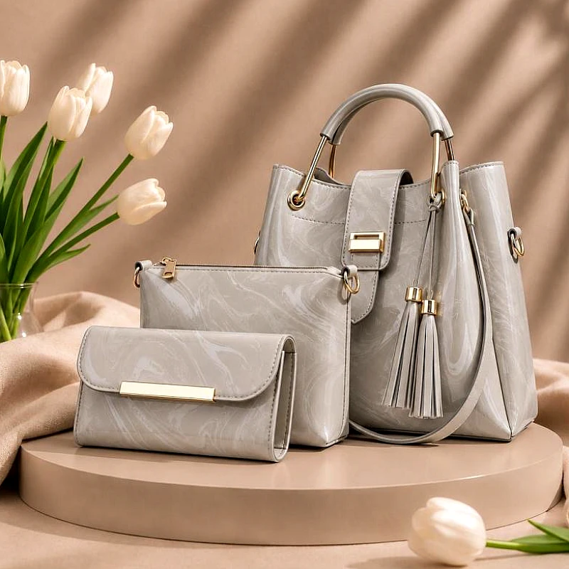 3 Pcs Luxury Women Handbag Set