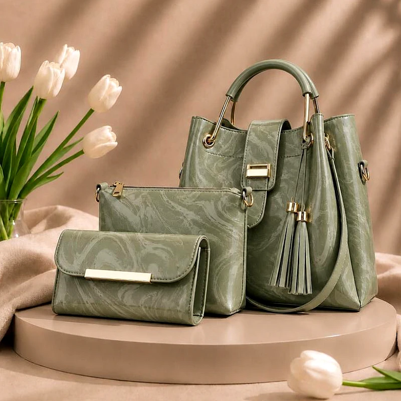 3 Pcs Luxury Women Handbag Set