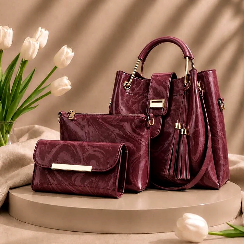 3 Pcs Luxury Women Handbag Set