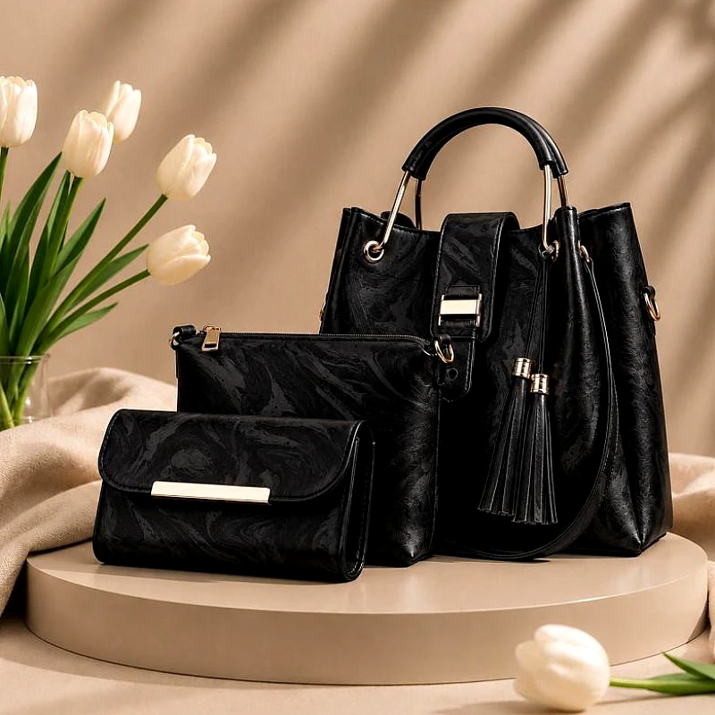 3 Pcs Luxury Women Handbag Set