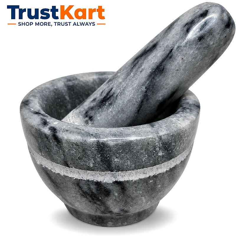 4 × 3 Marble Gray Imam Dasta with Marble Pestle