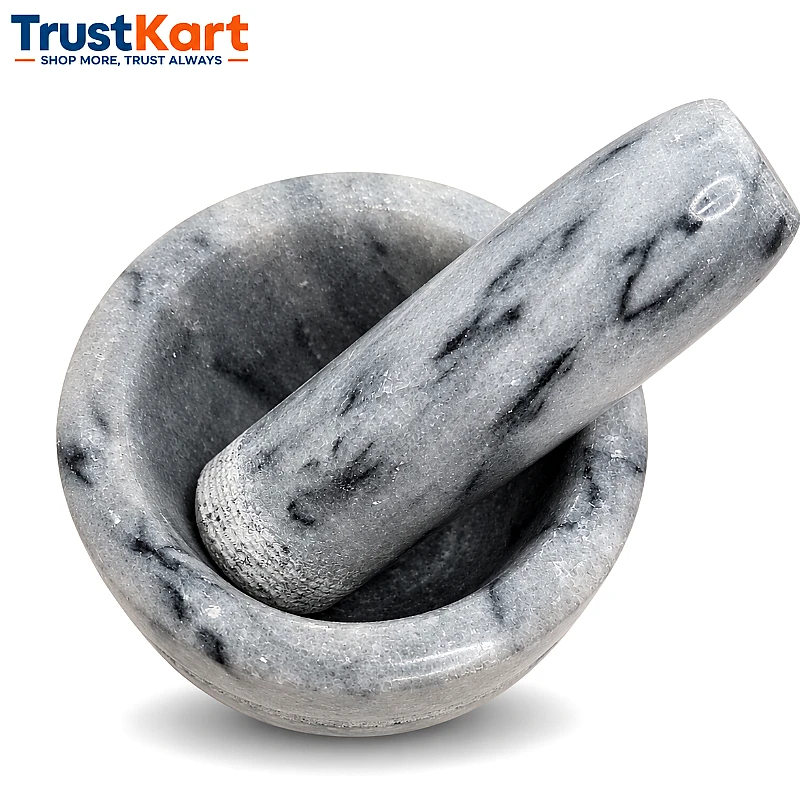 4 × 3 Marble Gray Imam Dasta with Marble Pestle