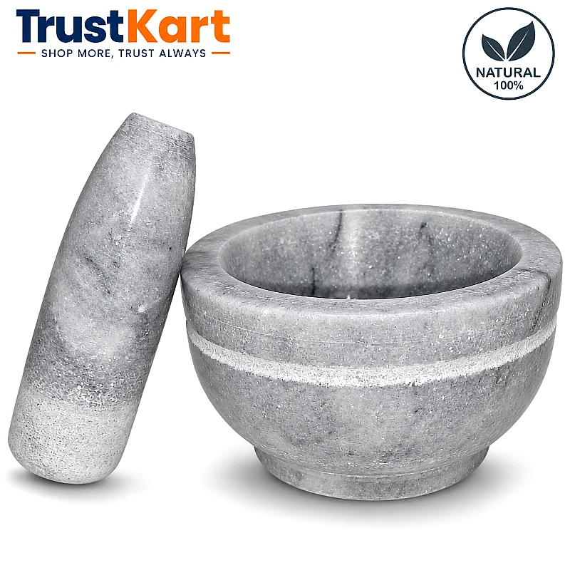 5 × 3 Marble Stone Imam Dasta with Marble Pestle
