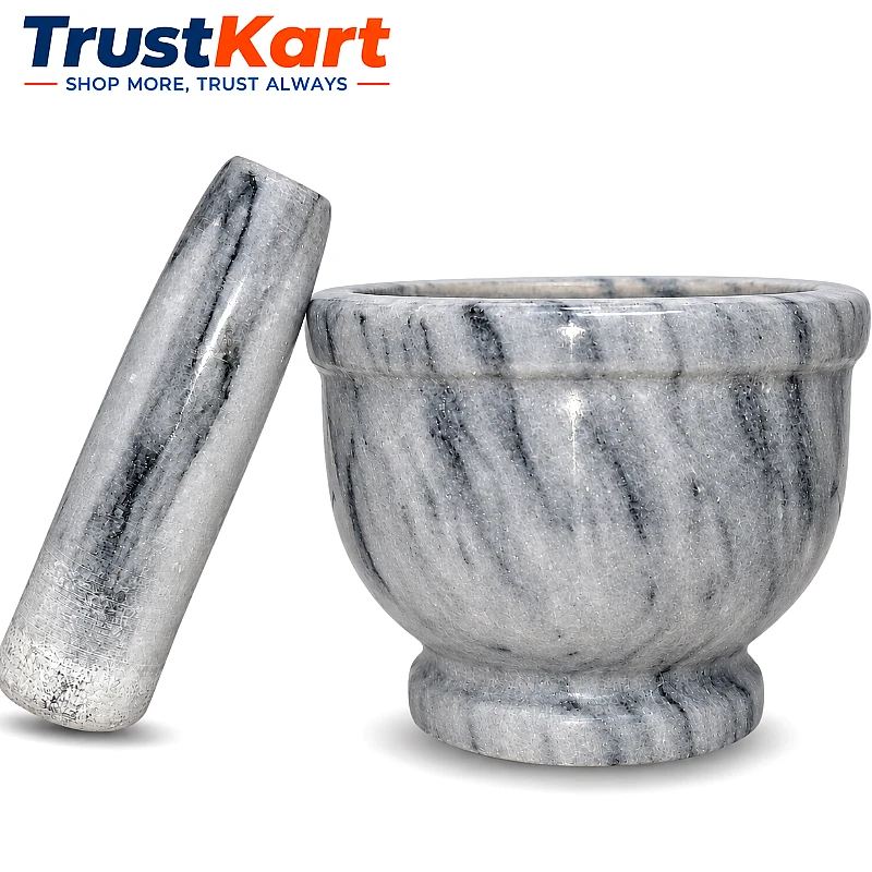 5 × 4 Marble Gray Imam Dasta with Marble Pestle