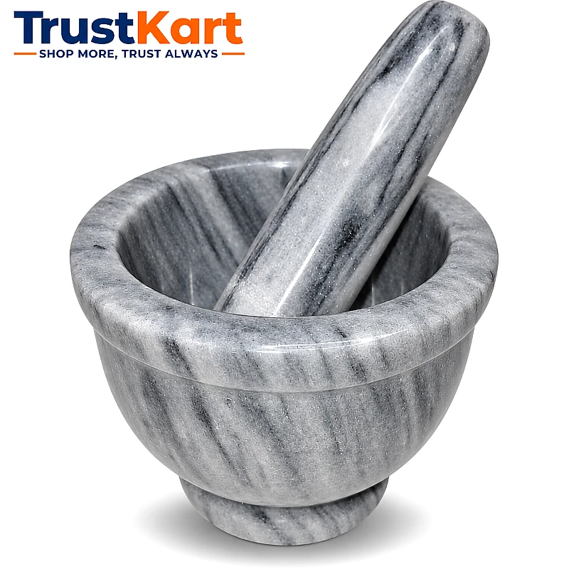 5 × 4 Marble Gray Imam Dasta with Marble Pestle