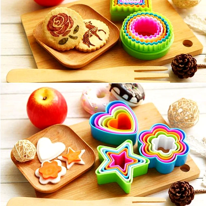 5 Pcs Set DIY Colorful Cookies and Patties Cutter