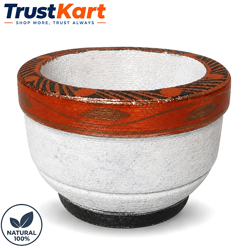 6 Crushed Marble Khundi Danda with Marble Pestle