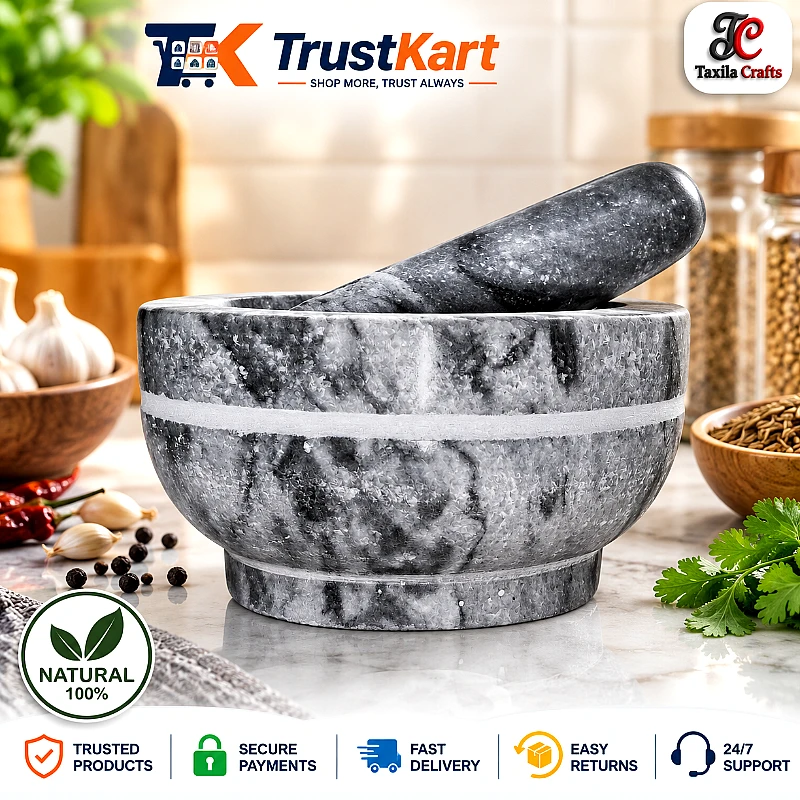6″ Natural Marble Kundi Danda / Imam Dasta Marble  - Product Image