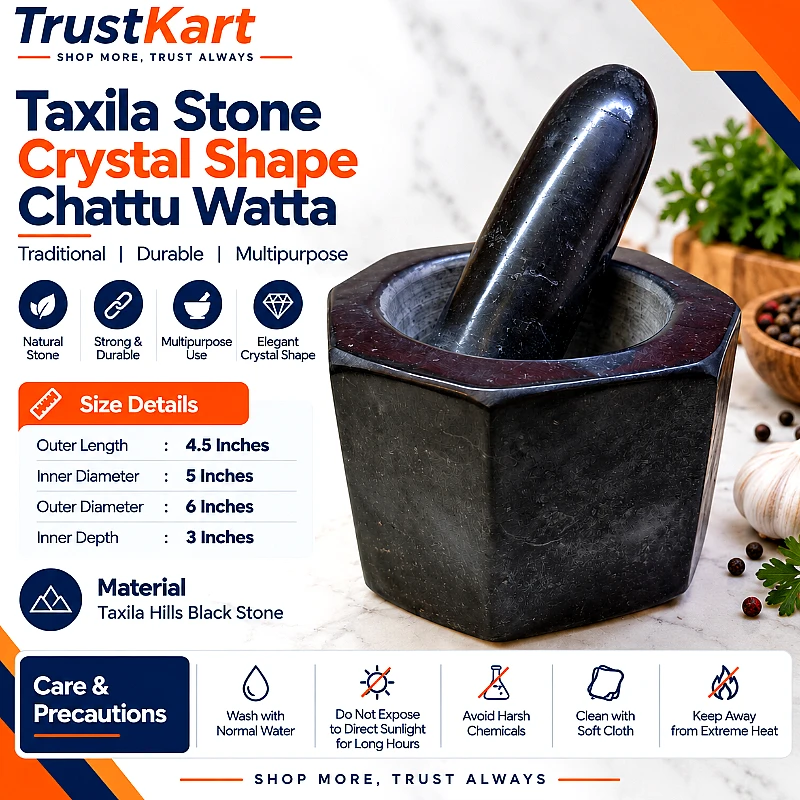 6 Taxila Black Stone Crystal Shape Chattu Watta