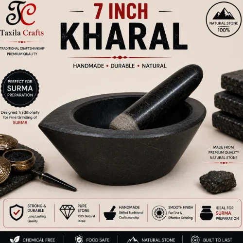 7″ Boat Shape Black Stone Kharal