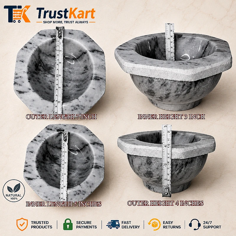 7x4″ Octagon Shape Marble Mortar & Pestle