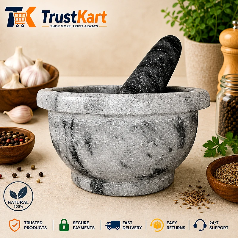 7x4″ Octagon Shape Marble Mortar & Pestle