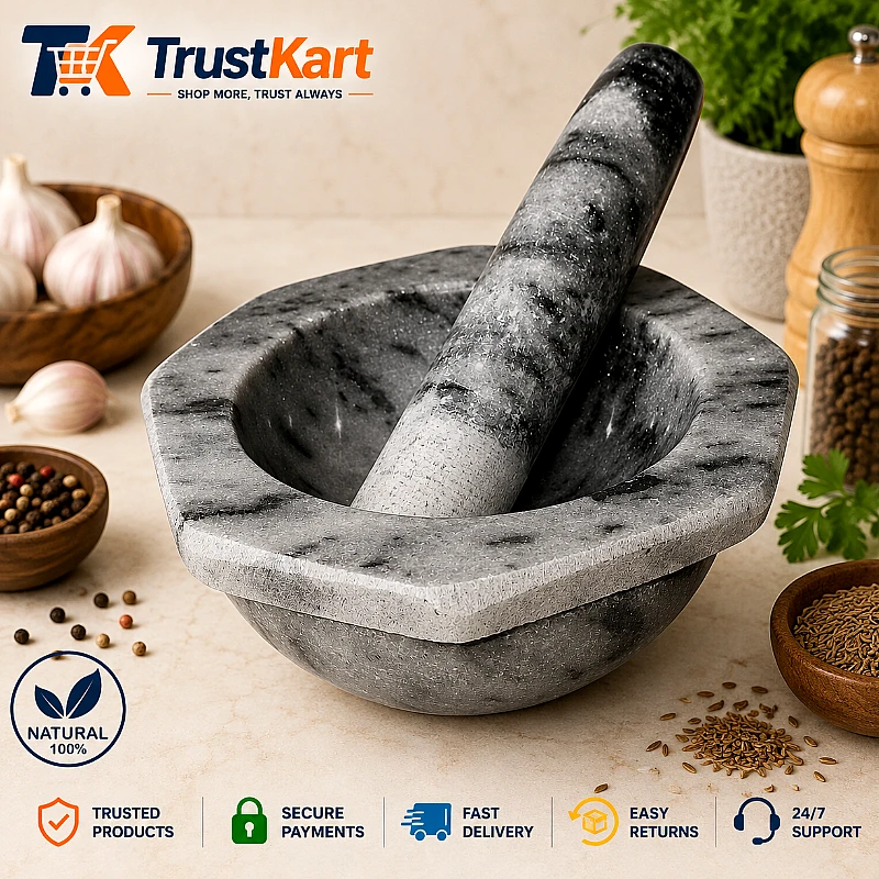 7x4″ Octagon Shape Marble Mortar & Pestle