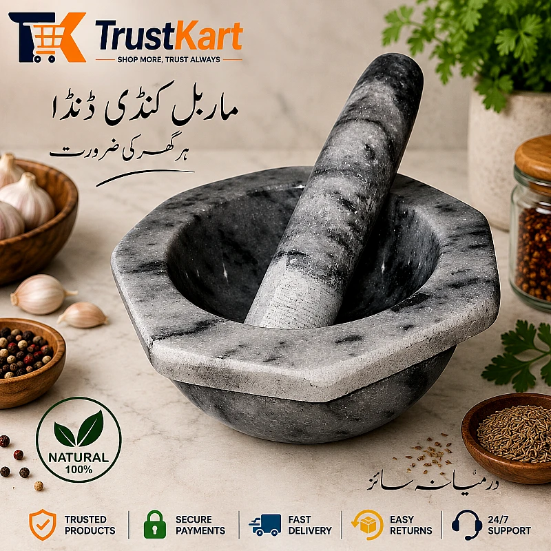 7x4″ Octagon Shape Marble Mortar & Pestle