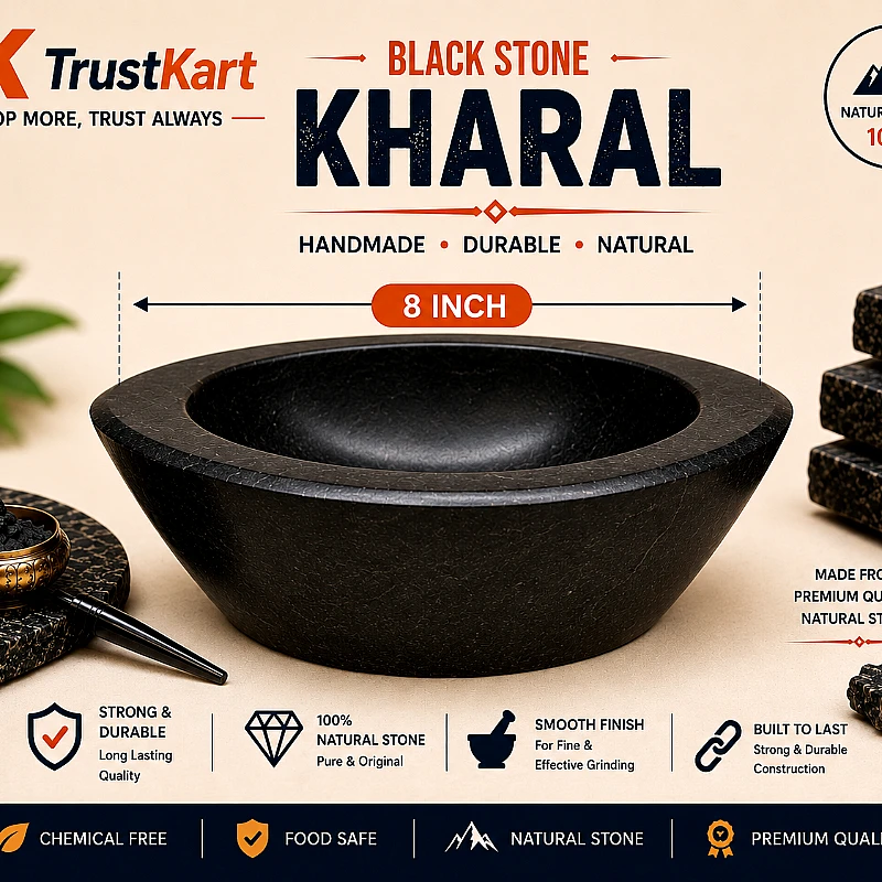 8″ Boat Shape Black Stone Kharal