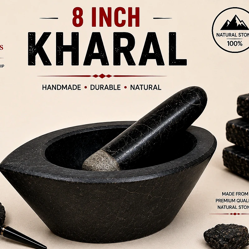 8″ Boat Shape Black Stone Kharal