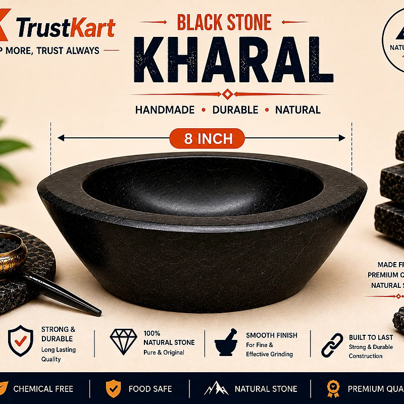8″ Boat Shape Black Stone Kharal