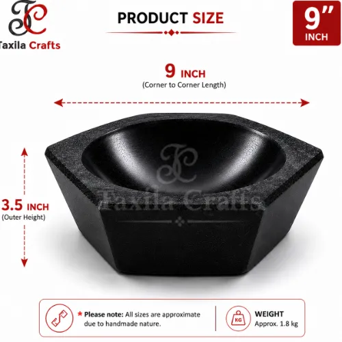 9″ Cut Shape Black Stone Kharal