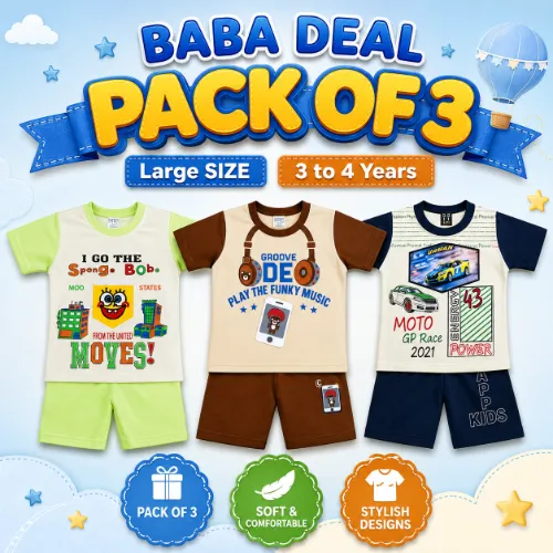 Baba Dress Large Deal 1 (3 to 4 Years) Pack of 3