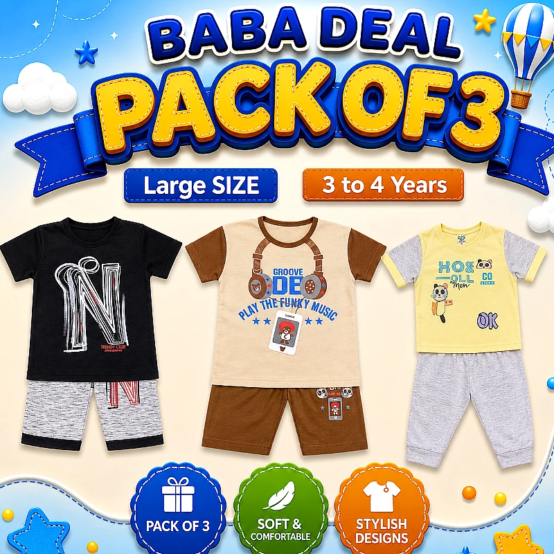 Baba Dress Large Deal 3 (3 to 4 years) Pack of 3