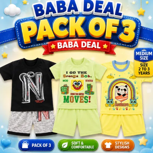Baba Dress Medium Deal 1 (2 to 3 Years) Pack of 3