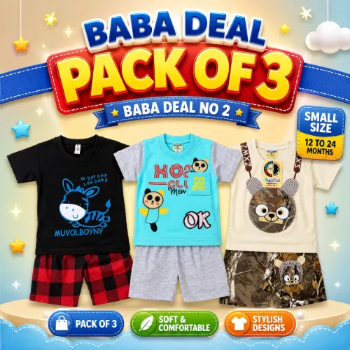 Baba Dress Small Deal 2 (12M to 24M) Pack of 3
