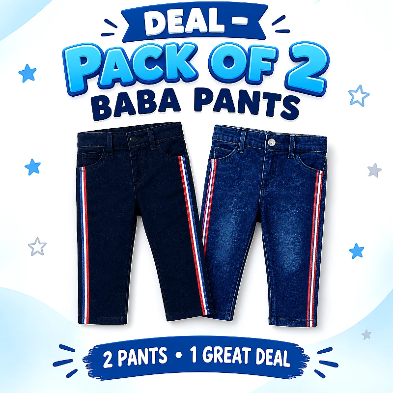 Baba Jeans Deal Pack of 2 Size 18, 20 22 Inch