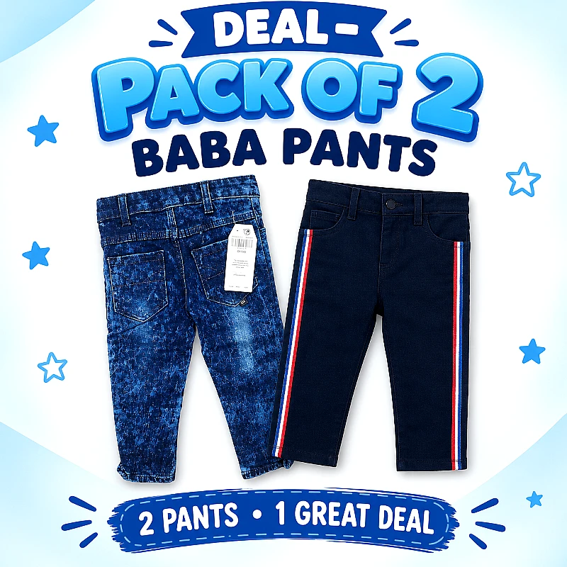 Baba Jeans Deal Pack of 2 Size 20 (3 to 4 Yrs)