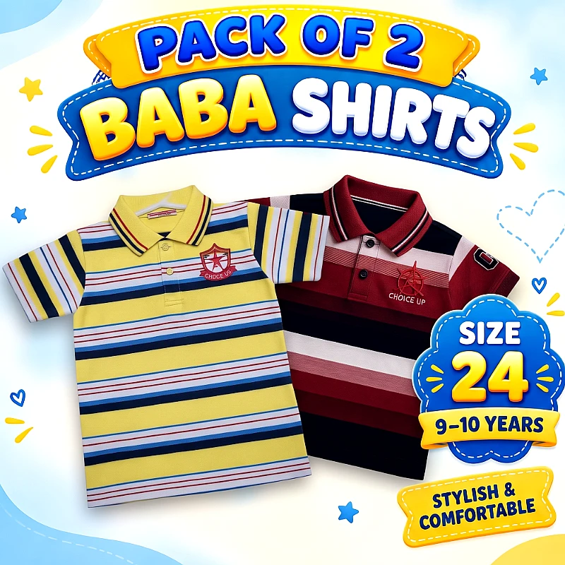 Baba Polo Shirt Deal 2 Size 24 Inch Pack of 2